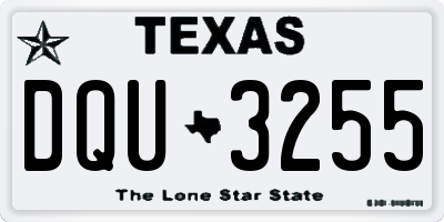 TX license plate DQU3255