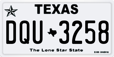 TX license plate DQU3258