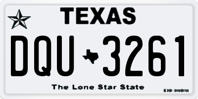 TX license plate DQU3261