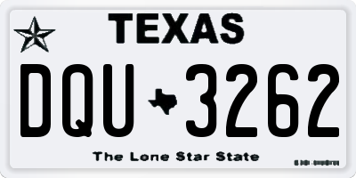 TX license plate DQU3262
