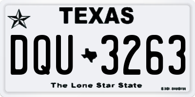 TX license plate DQU3263