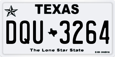 TX license plate DQU3264