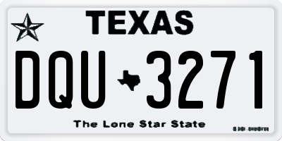 TX license plate DQU3271