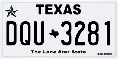 TX license plate DQU3281