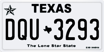 TX license plate DQU3293