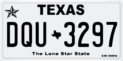 TX license plate DQU3297