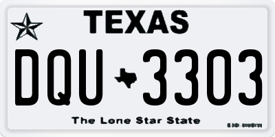 TX license plate DQU3303