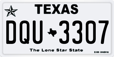 TX license plate DQU3307