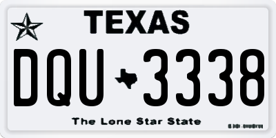 TX license plate DQU3338