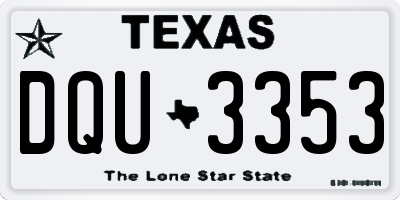 TX license plate DQU3353