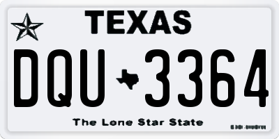 TX license plate DQU3364