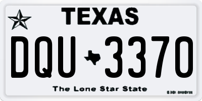 TX license plate DQU3370