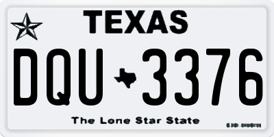 TX license plate DQU3376
