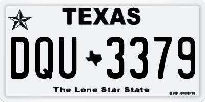TX license plate DQU3379