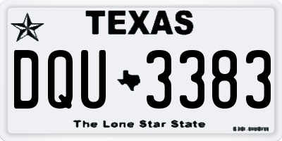 TX license plate DQU3383