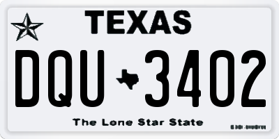 TX license plate DQU3402