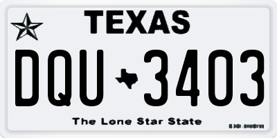 TX license plate DQU3403