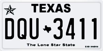 TX license plate DQU3411
