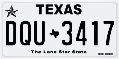 TX license plate DQU3417