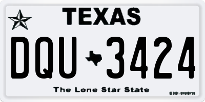 TX license plate DQU3424