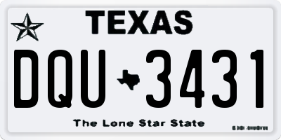 TX license plate DQU3431