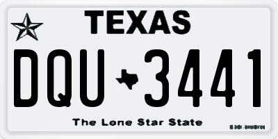 TX license plate DQU3441