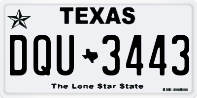 TX license plate DQU3443