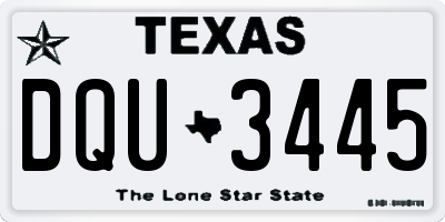 TX license plate DQU3445