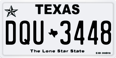 TX license plate DQU3448