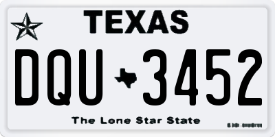 TX license plate DQU3452