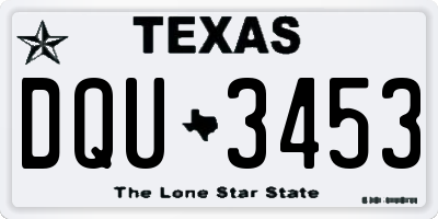 TX license plate DQU3453
