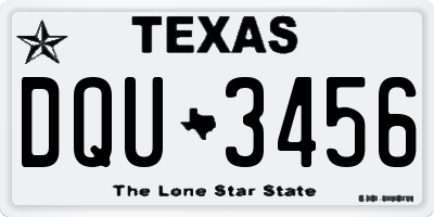 TX license plate DQU3456