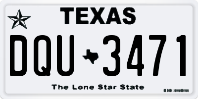 TX license plate DQU3471