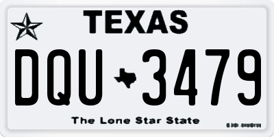 TX license plate DQU3479