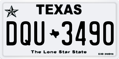 TX license plate DQU3490