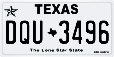 TX license plate DQU3496
