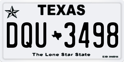 TX license plate DQU3498