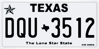 TX license plate DQU3512