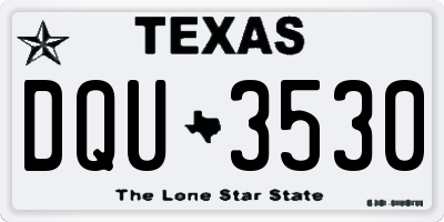 TX license plate DQU3530