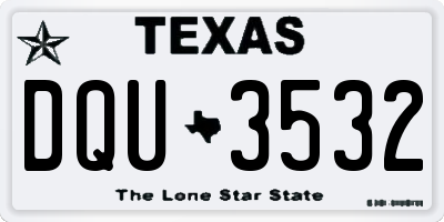 TX license plate DQU3532