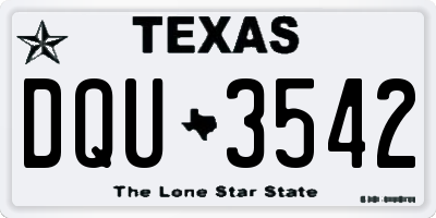 TX license plate DQU3542