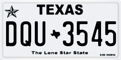 TX license plate DQU3545