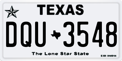 TX license plate DQU3548
