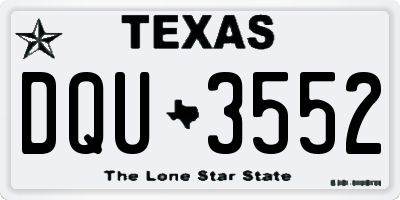 TX license plate DQU3552