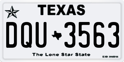TX license plate DQU3563