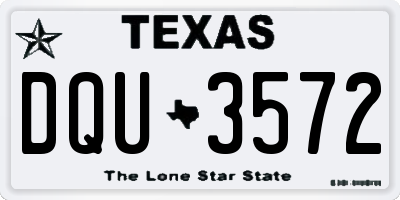 TX license plate DQU3572