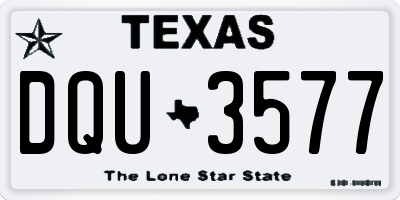 TX license plate DQU3577