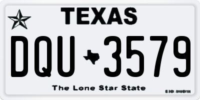 TX license plate DQU3579