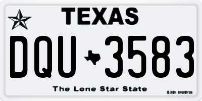 TX license plate DQU3583
