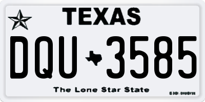 TX license plate DQU3585